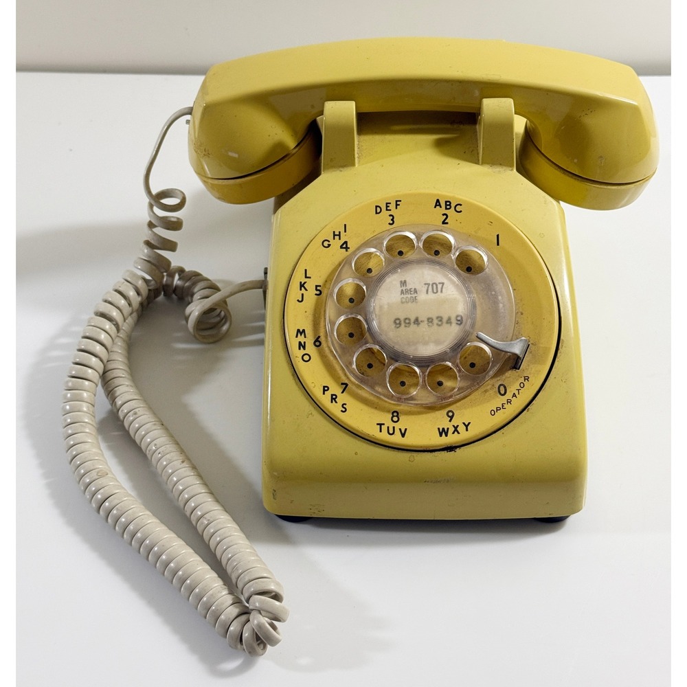 Western Electric Rotary Telephone Yellow Vintage 500DM Bell System